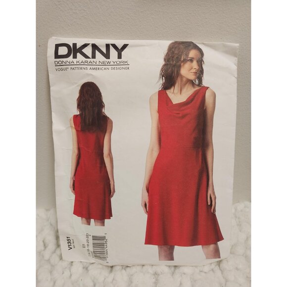 DKNY V1351 Sewing Pattern | Lined Pullover Dress - Picture 3 of 12
